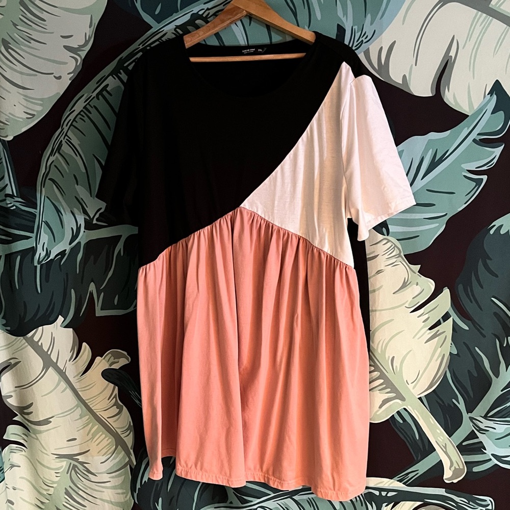 Oversized geometric shirt dress